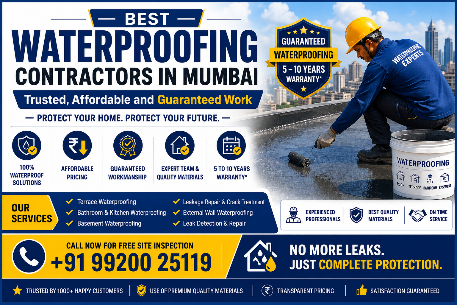 Best Waterproofing Contractors in Mumbai — Trusted, Affordable and Guaranteed Work